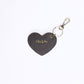 Suede Heart Bag Charm - Grey