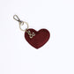 Suede Heart Bag Charm - Plum