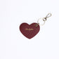 Suede Heart Bag Charm - Plum