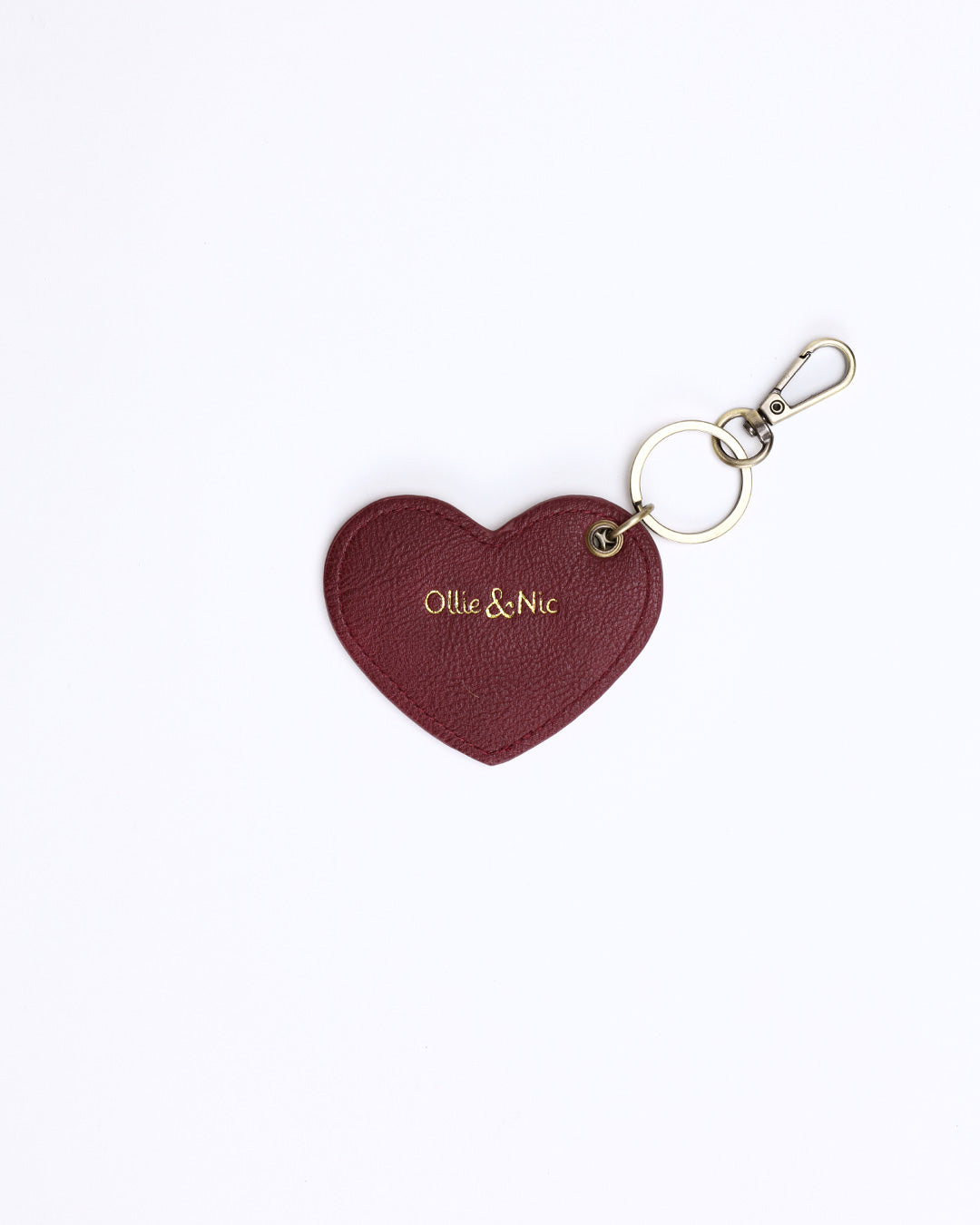 Suede Heart Bag Charm - Plum