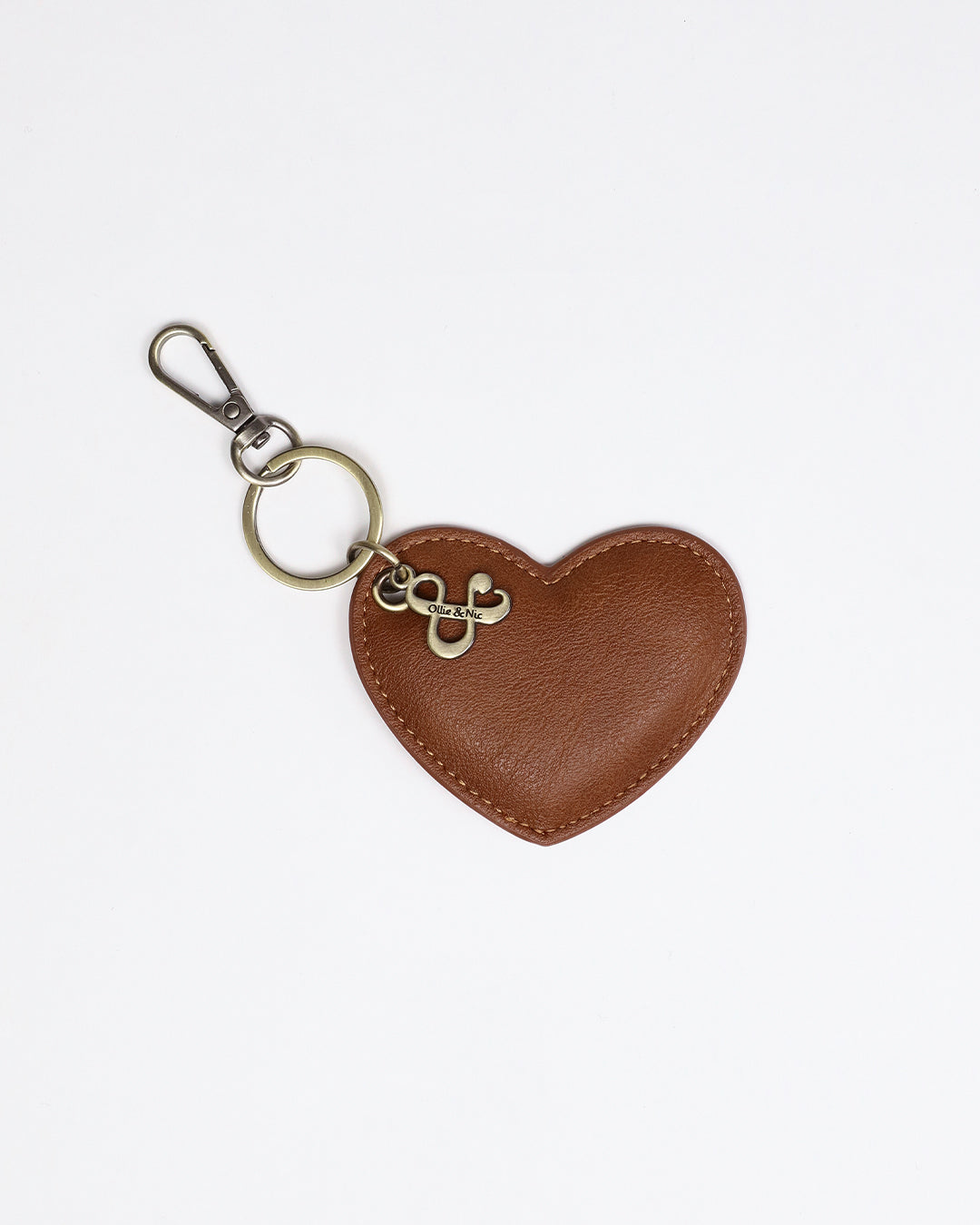 Heart Bag Charm - Tan