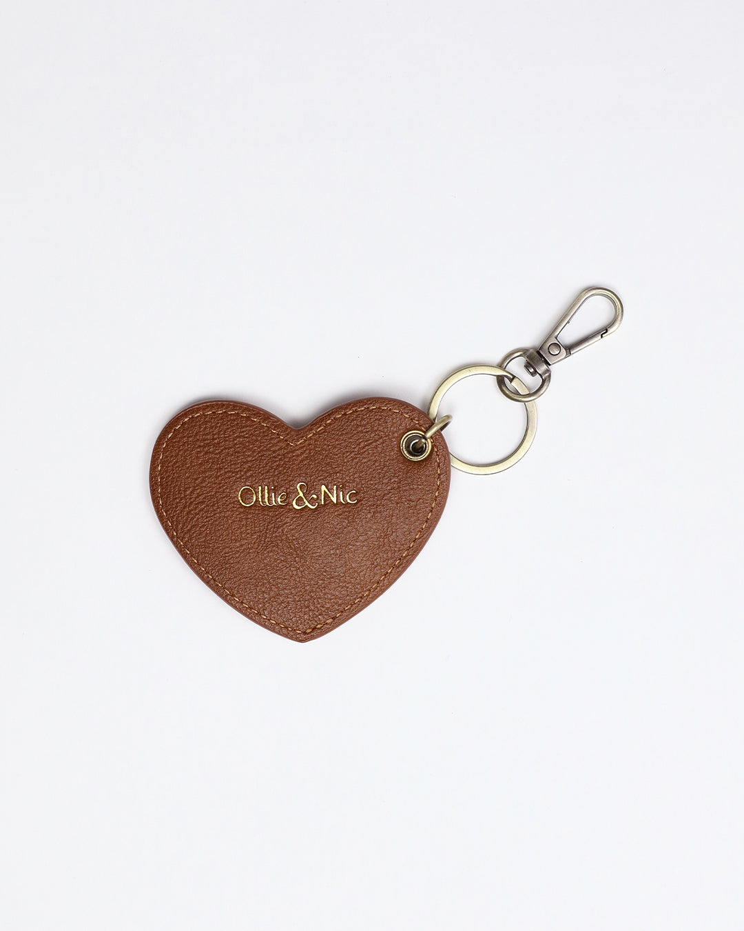 Heart Bag Charm - Tan