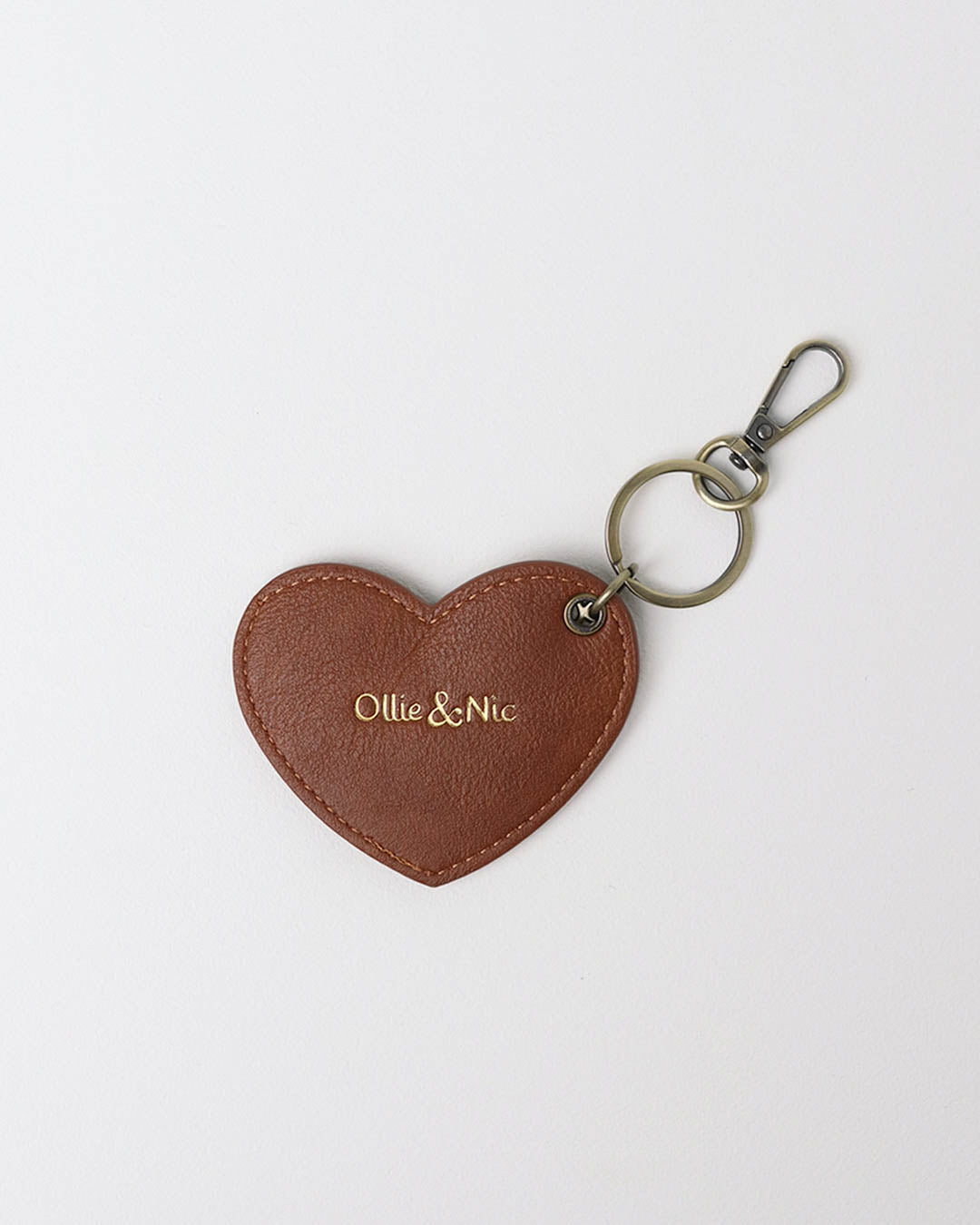 Heart Bag Charm - Tan