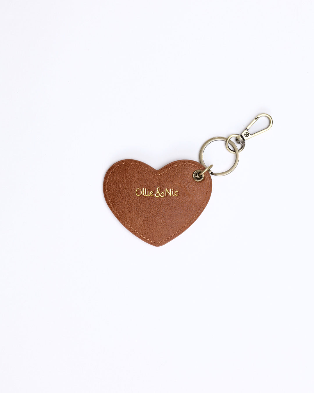 Heart Bag Charm - Tan