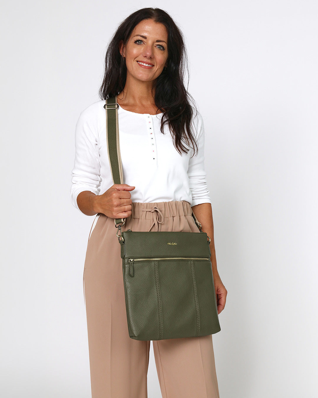 Layla Large Crossbody - Khaki