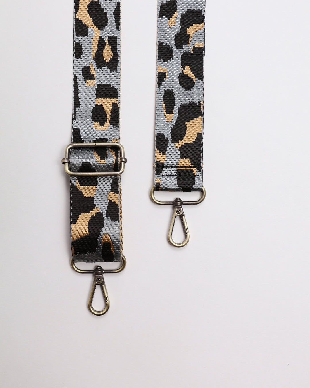 Leopard Webbing Strap - Light Grey