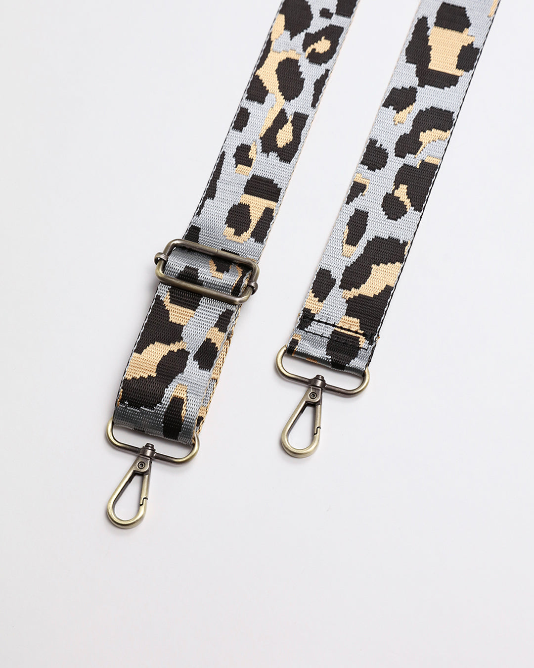 Leopard Webbing Strap - Light Grey