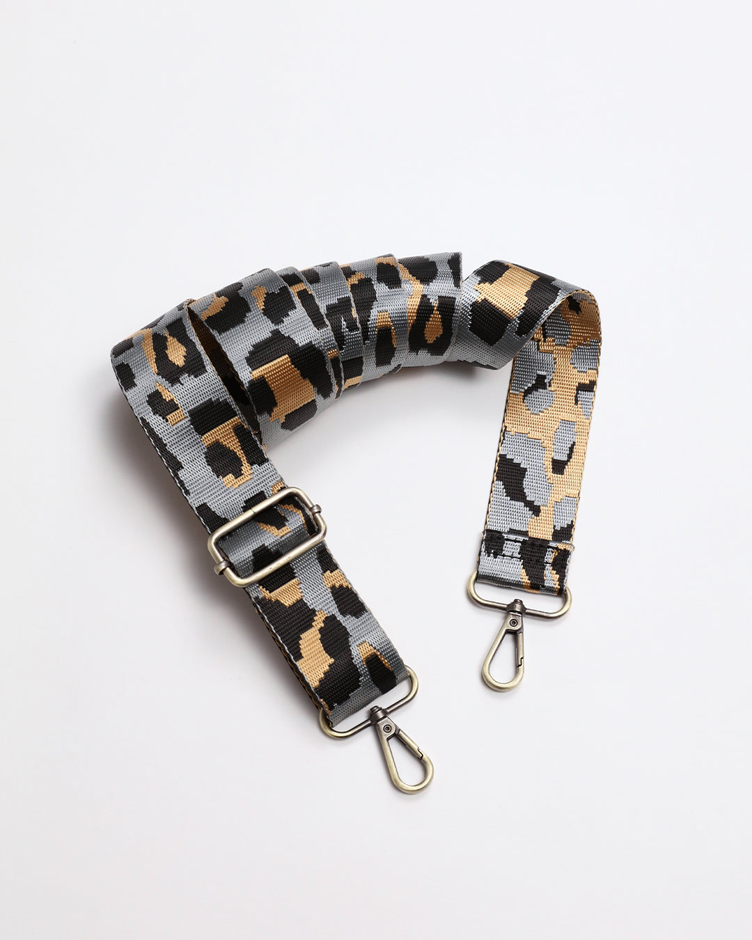Leopard Webbing Strap - Light Grey
