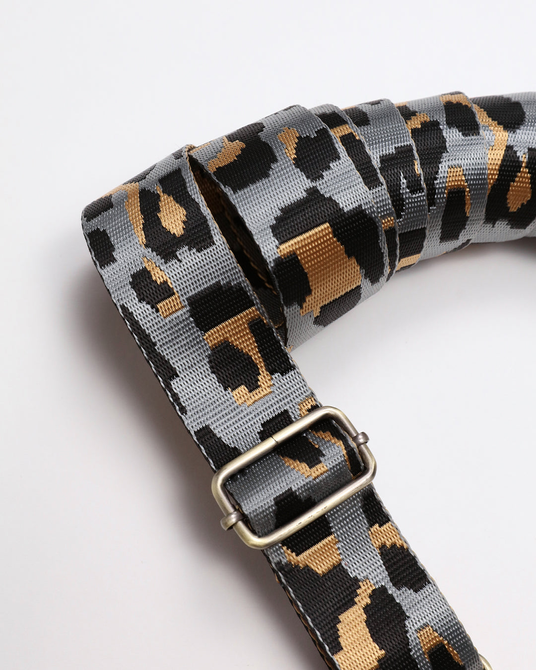 Leopard Webbing Strap - Light Grey