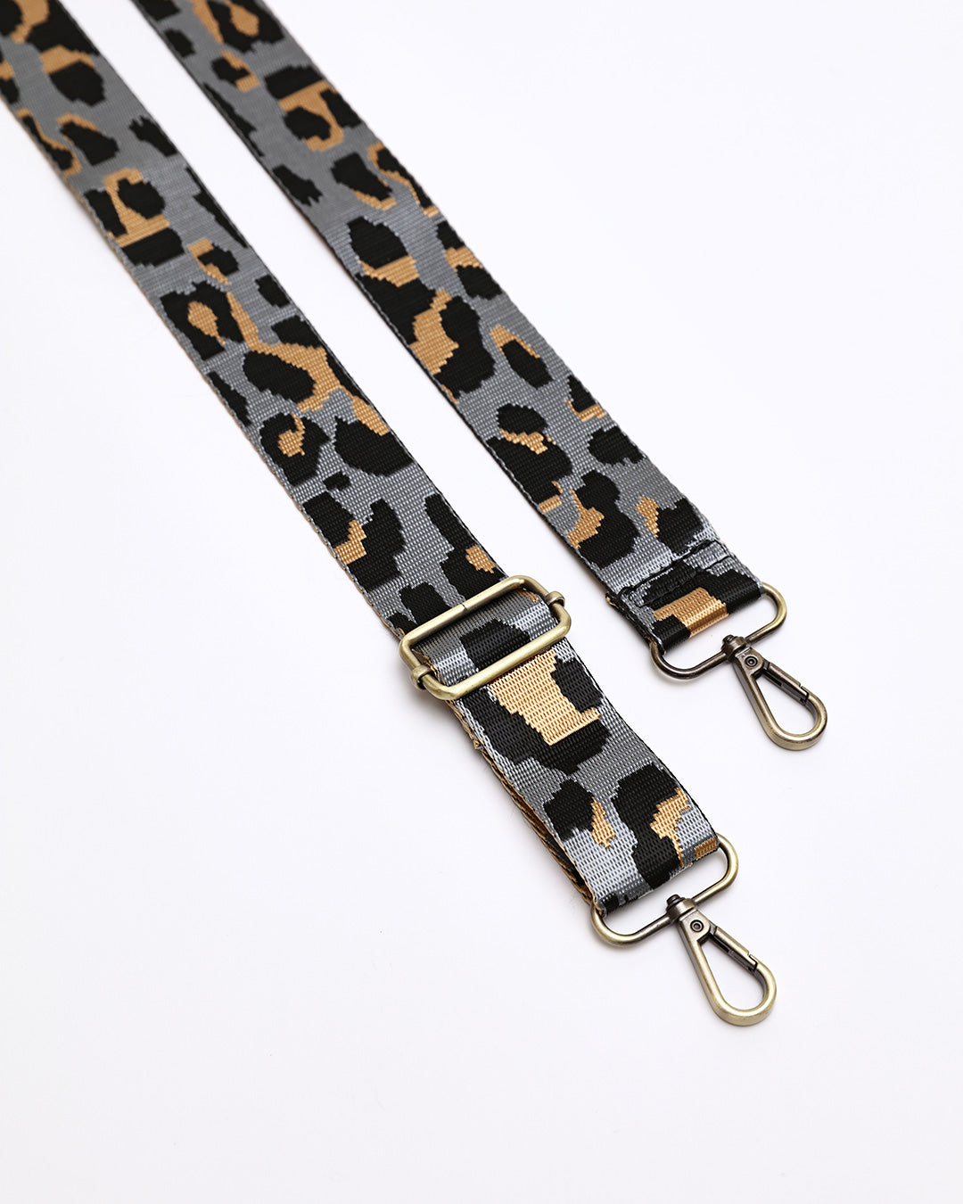 Leopard Webbing Strap - Light Grey