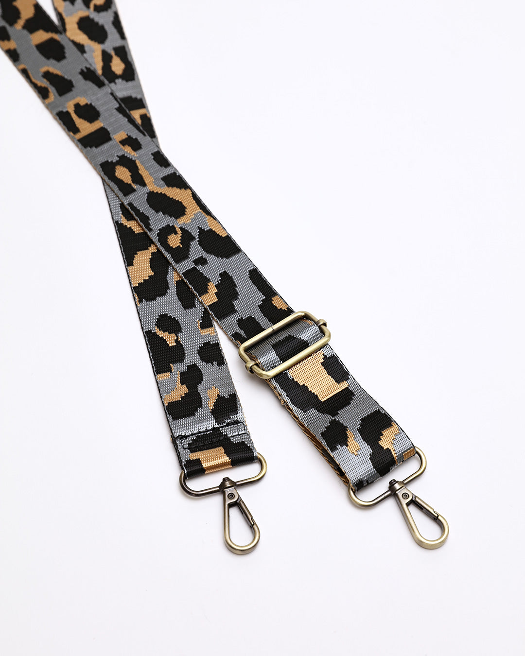 Leopard Webbing Strap - Light Grey