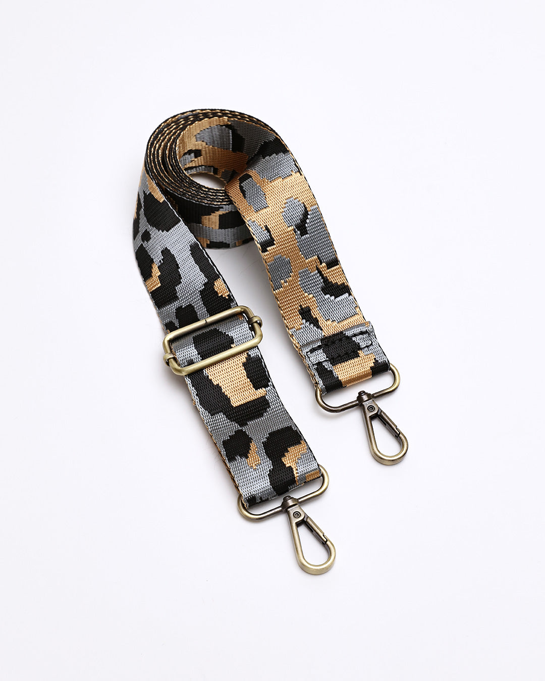 Leopard Webbing Strap - Light Grey