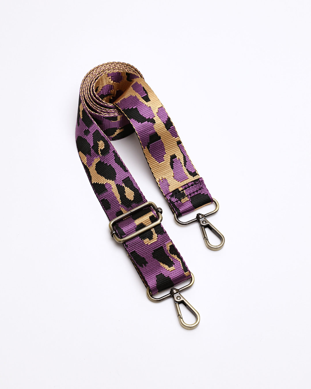 Leopard Webbing Strap - Purple