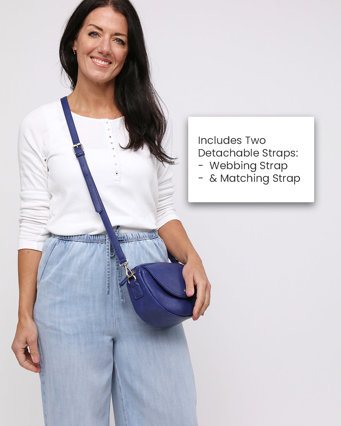 Luna Half Moon Bag -  Blue