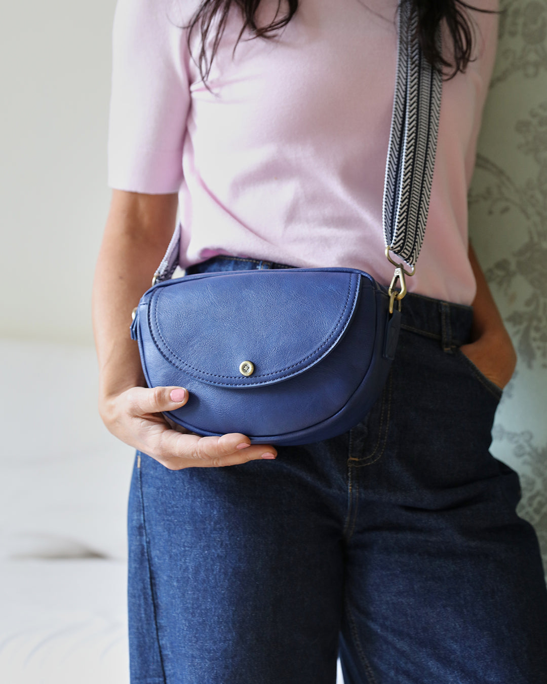 Luna Half Moon Bag -  Blue