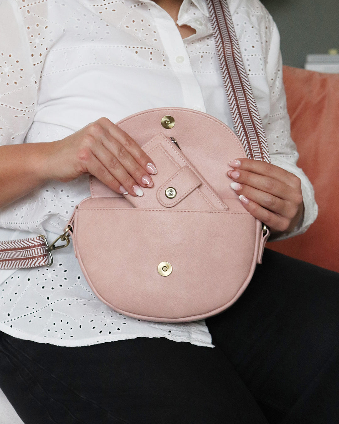 Luna Half Moon Bag -  Blush