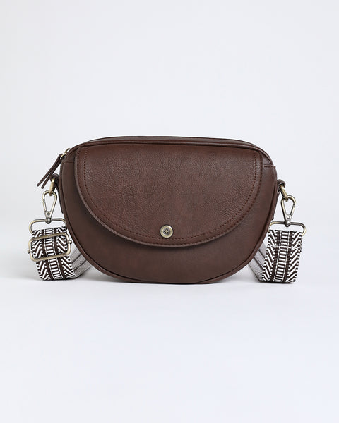 Luna Women's Half Moon Crossbody Camera Bag - Chocolate – Ollie & Nic