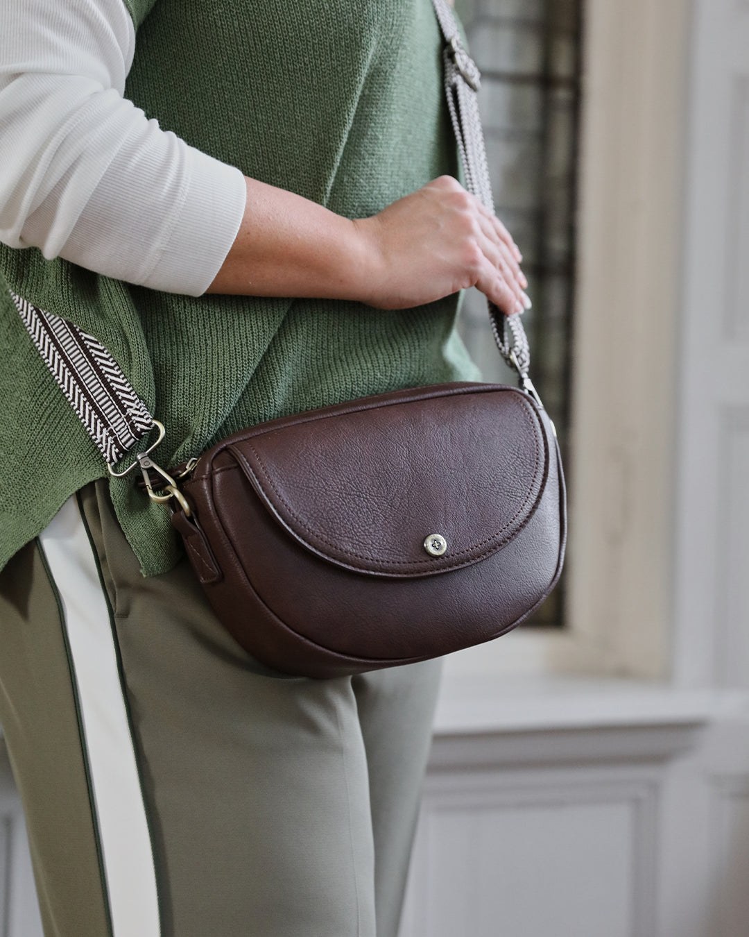 Luna Half Moon Bag -  Chocolate