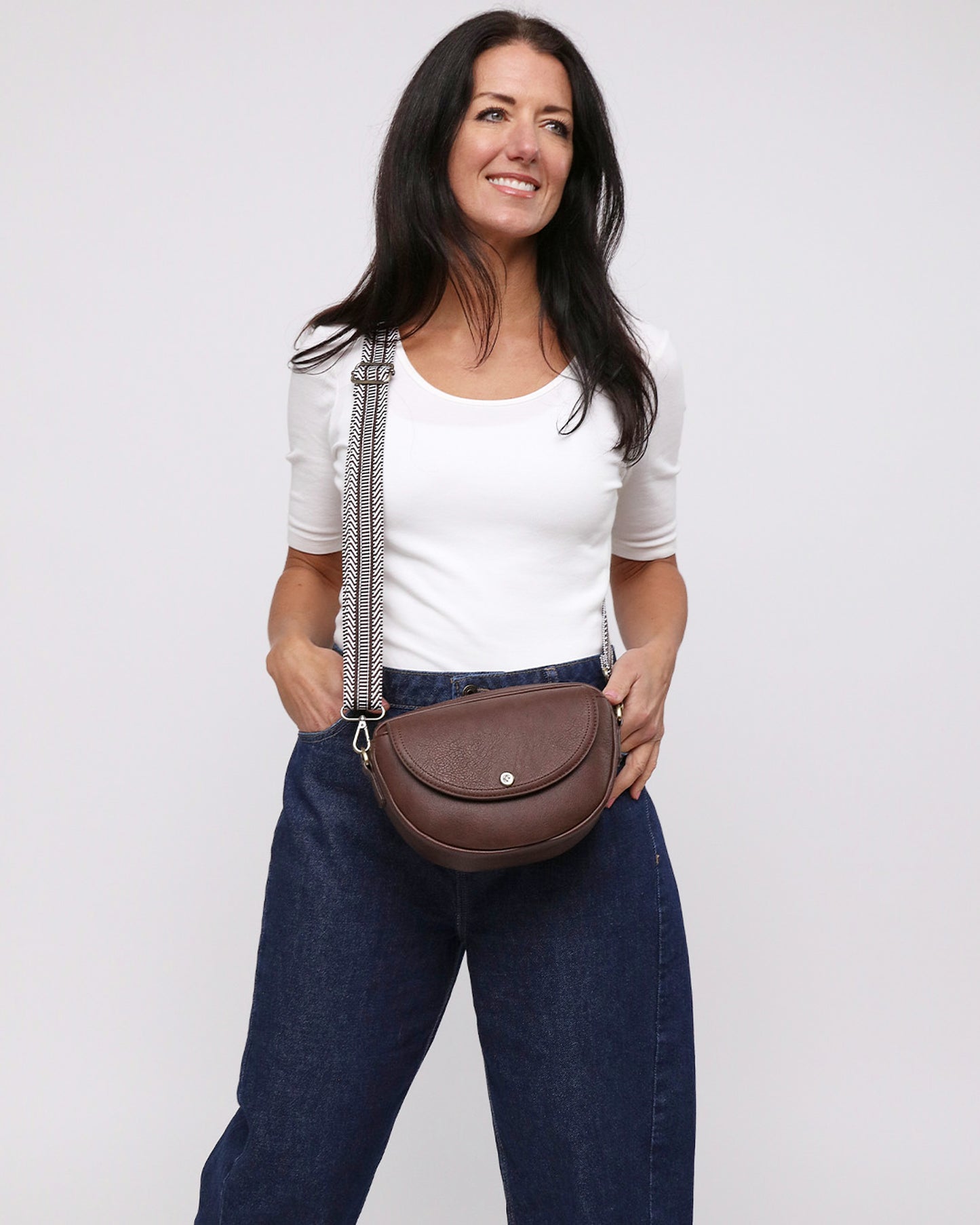 Luna Half Moon Bag -  Chocolate