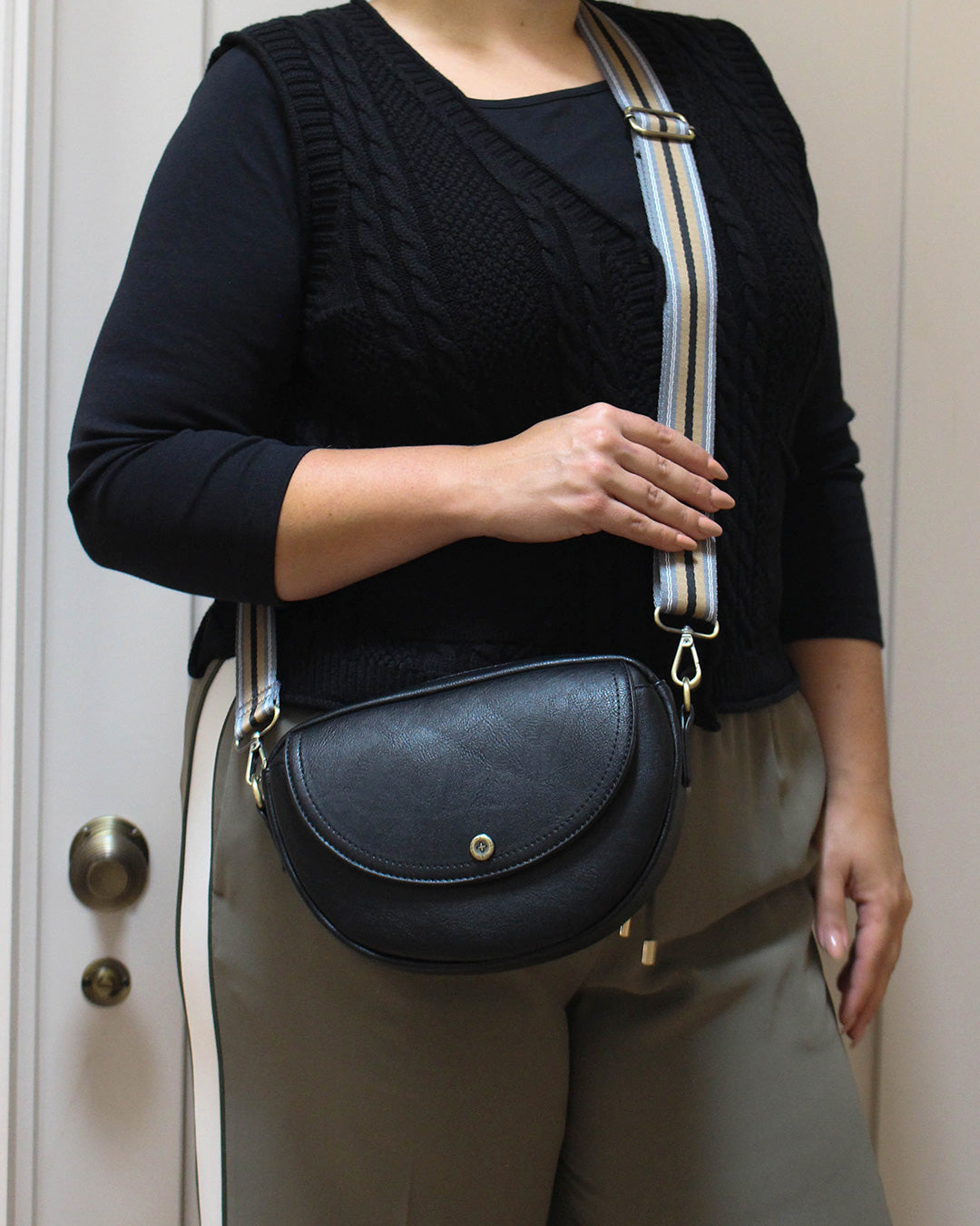 Luna Half Moon Bag -  Black