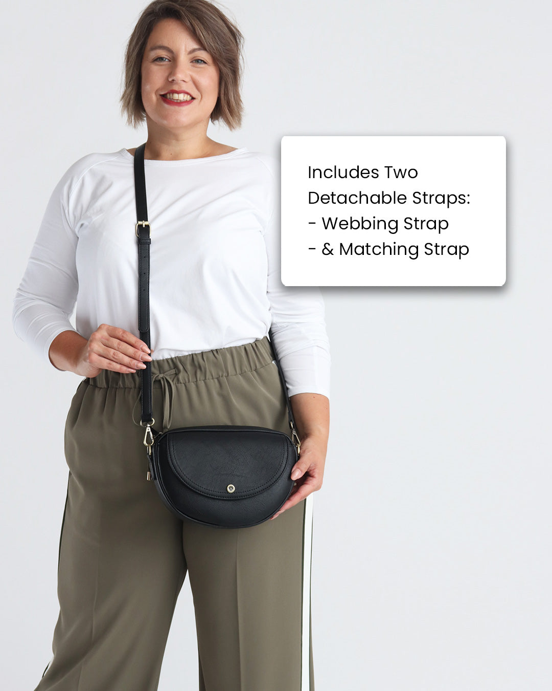 Luna Half Moon Bag -  Black