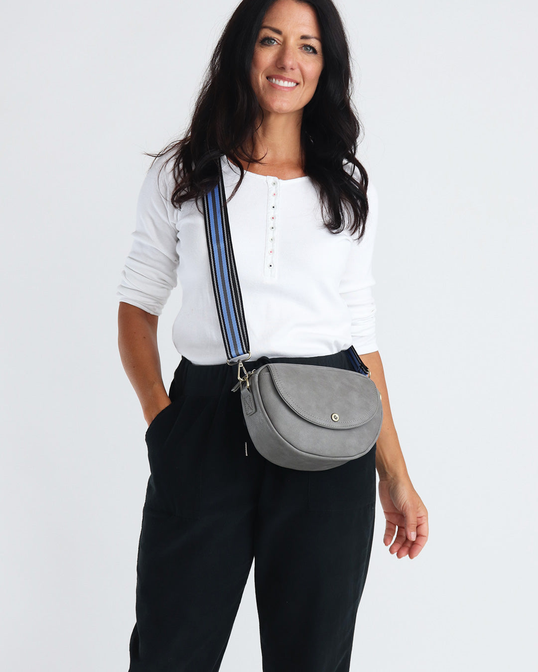 Luna Half Moon Bag -  Dark Grey