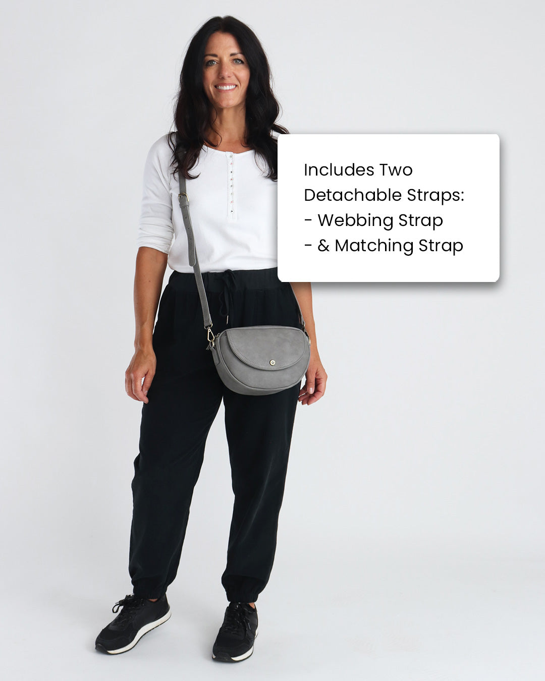 Luna Half Moon Bag -  Dark Grey