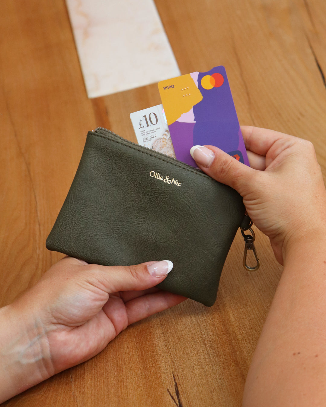 Minnie Zip Coin Purse - Khaki