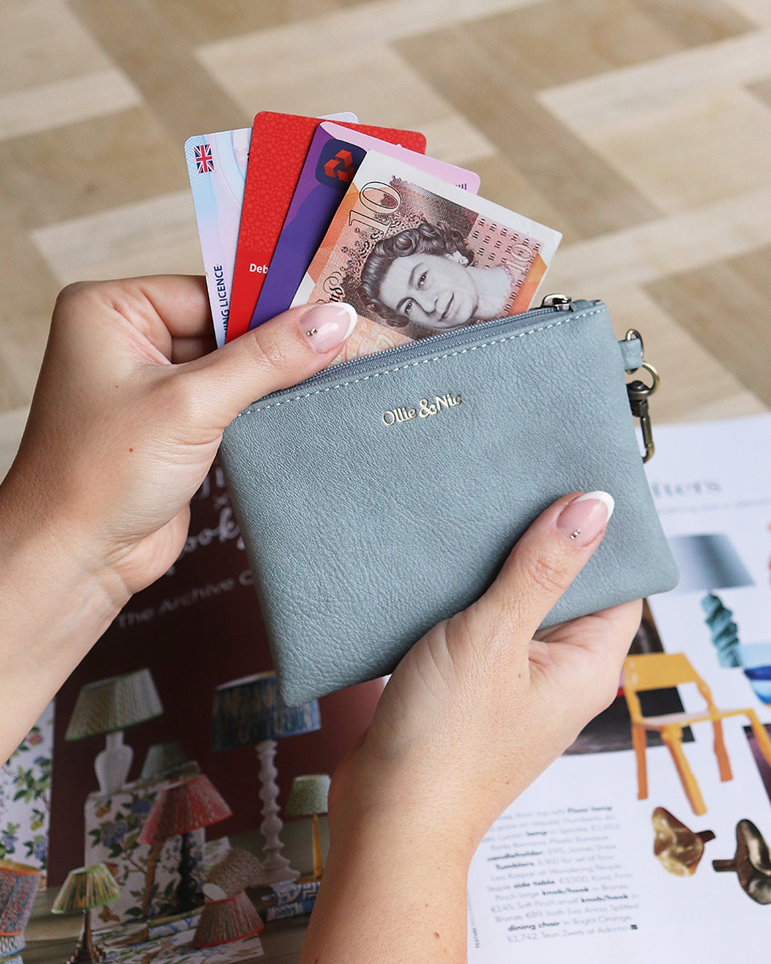 Minnie Zip Coin Purse - Duck Egg