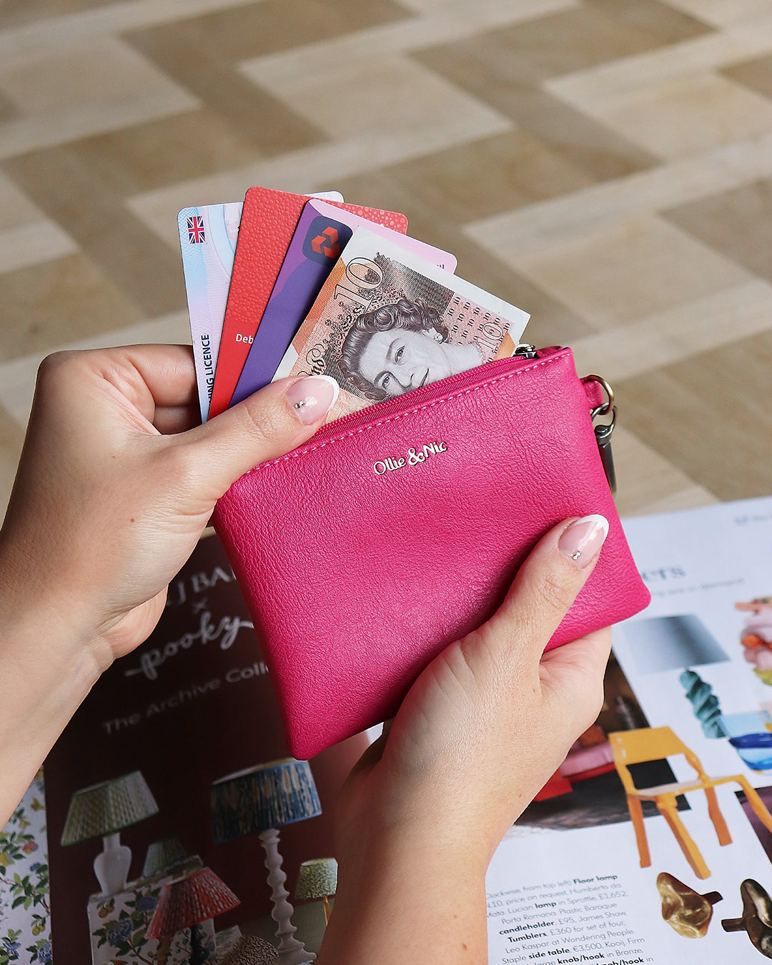 Minnie Zip Coin Purse - Fuchsia