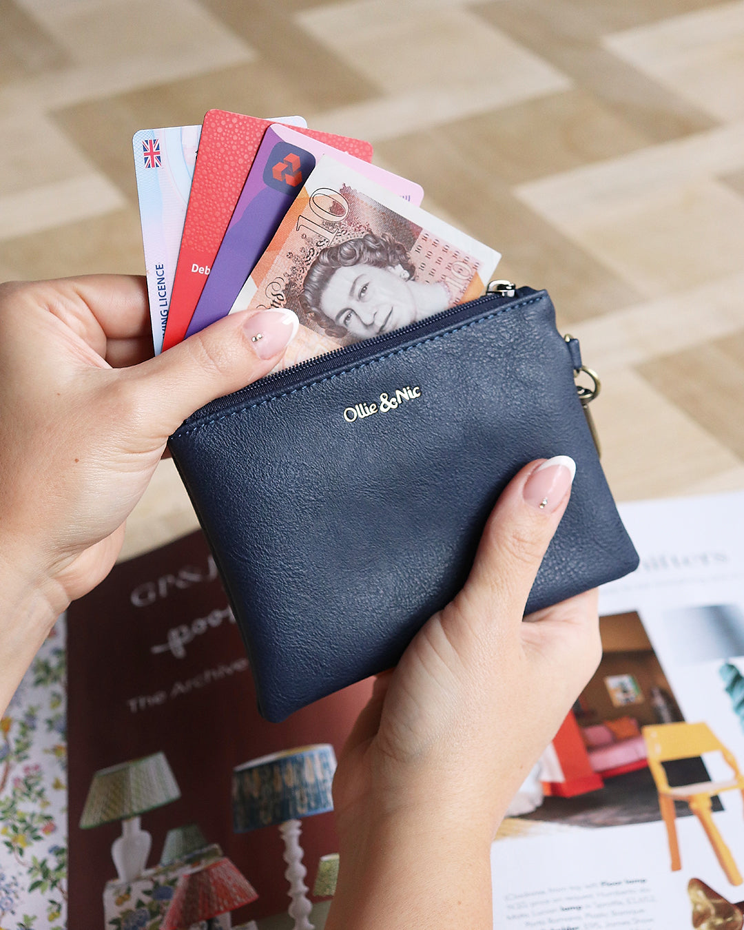 Minnie Zip Coin Purse - Navy