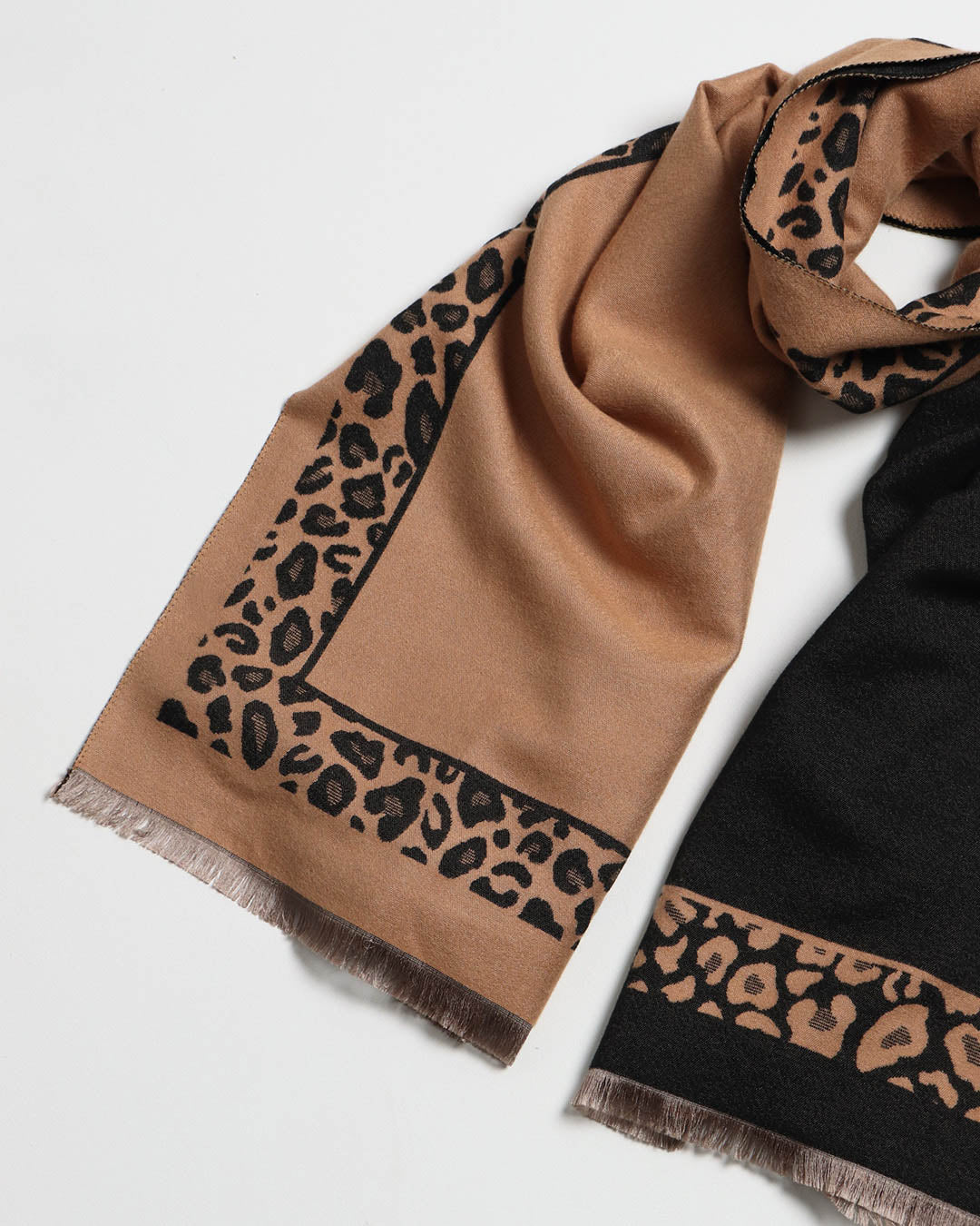 Myrah Scarf - Black/Camel