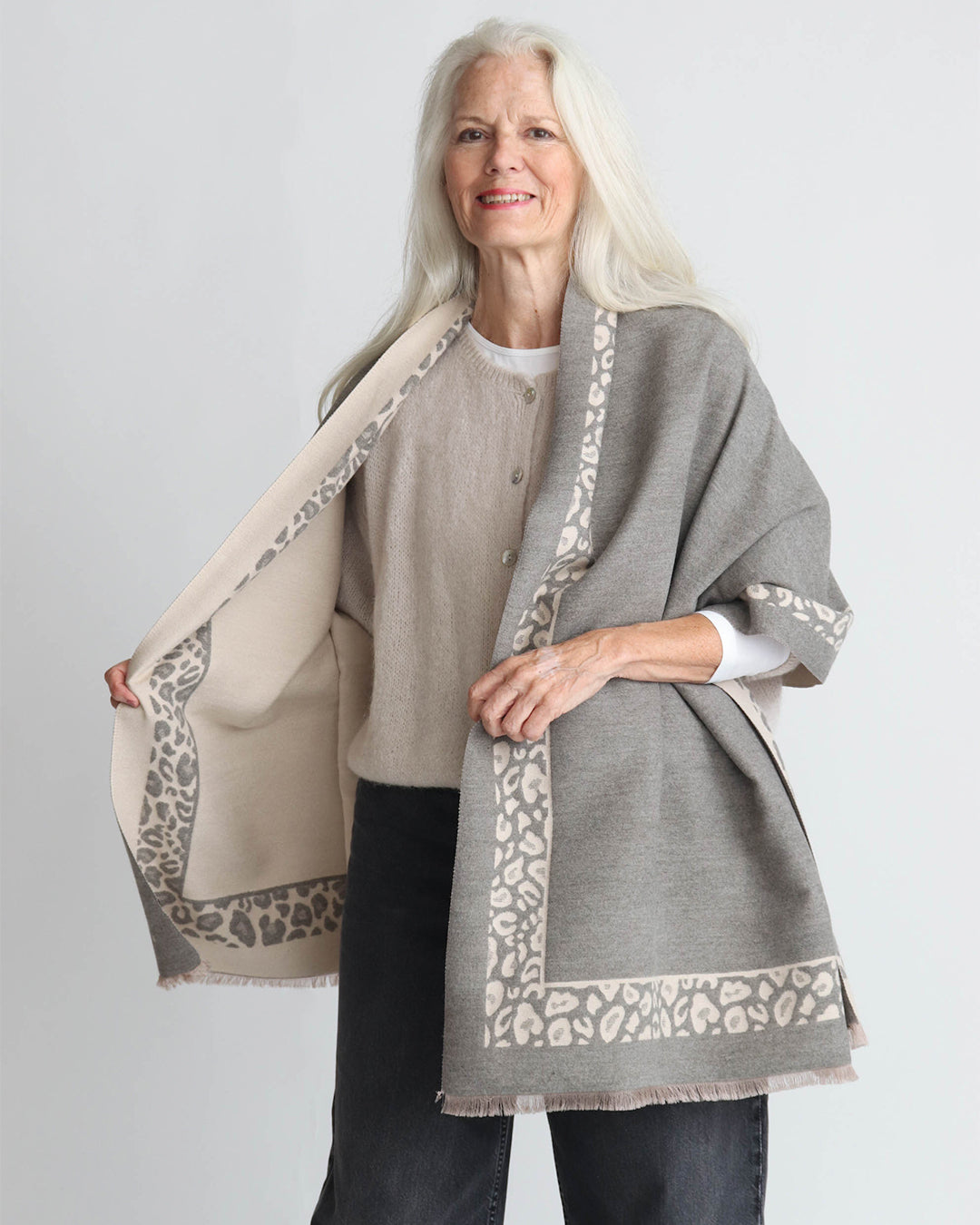 Myrah Scarf - Grey/Beige