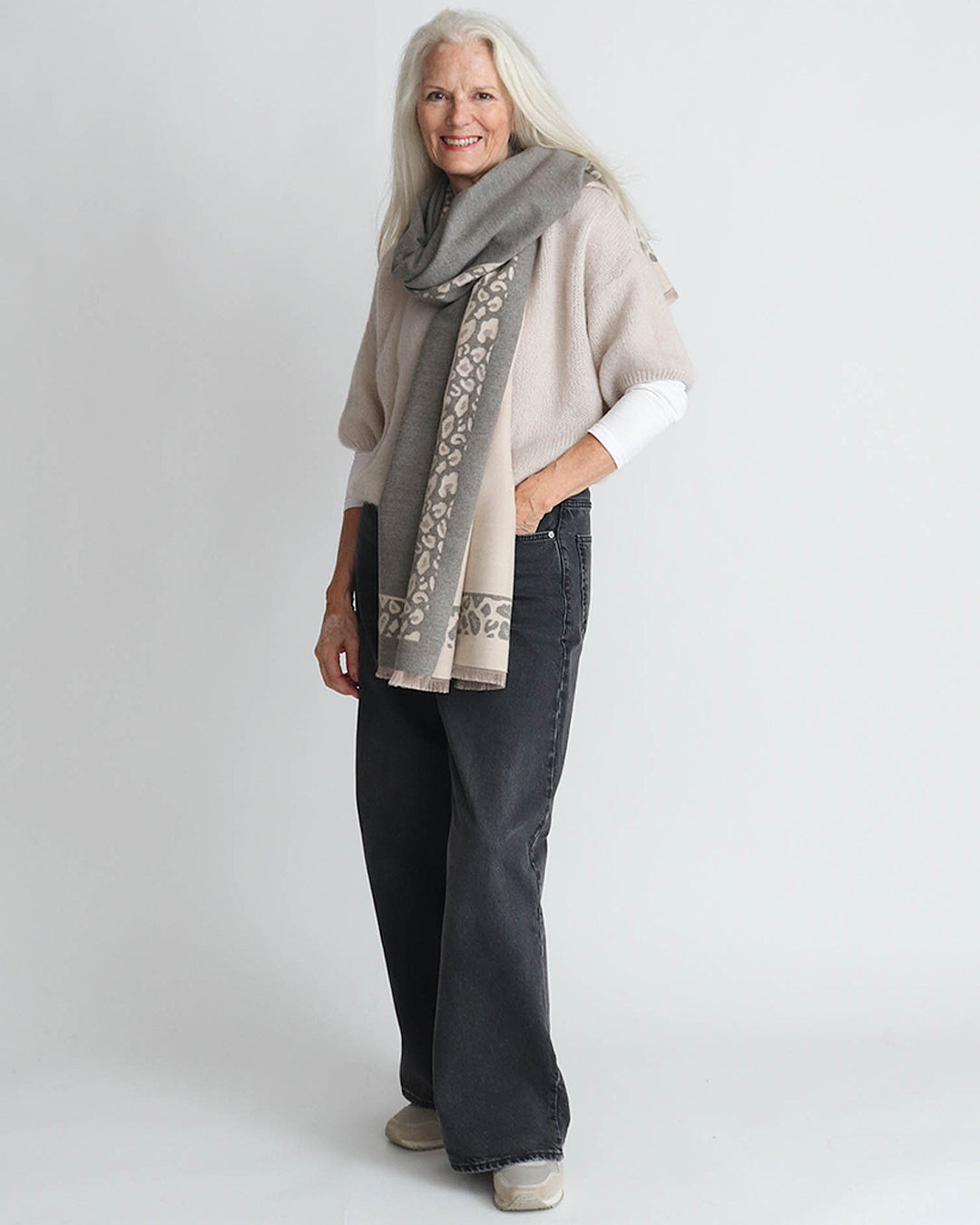 Myrah Scarf - Grey/Beige