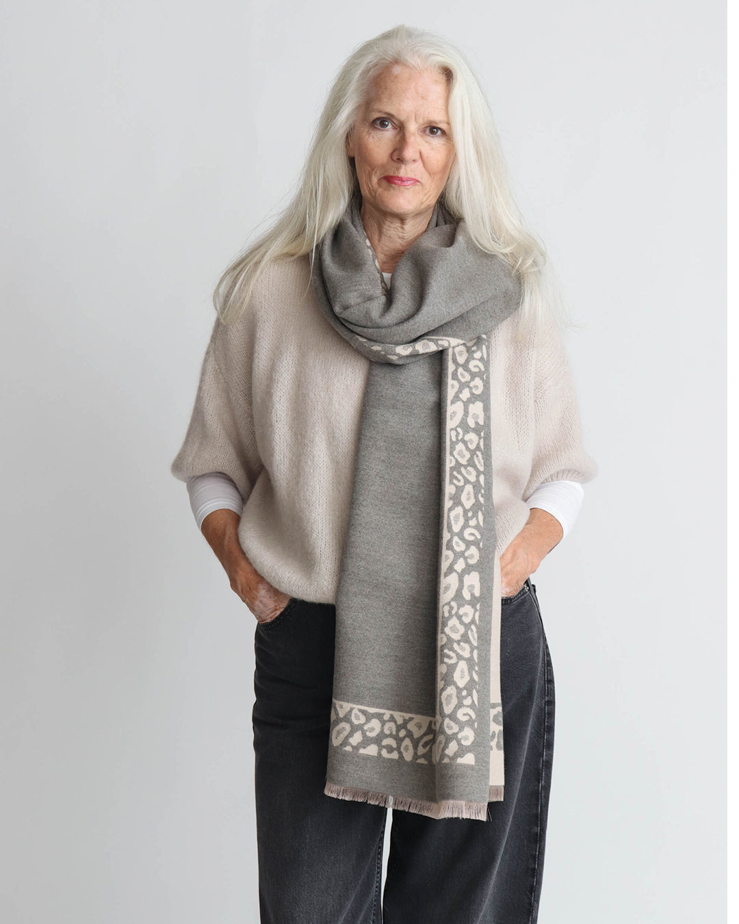 Myrah Scarf - Grey/Beige