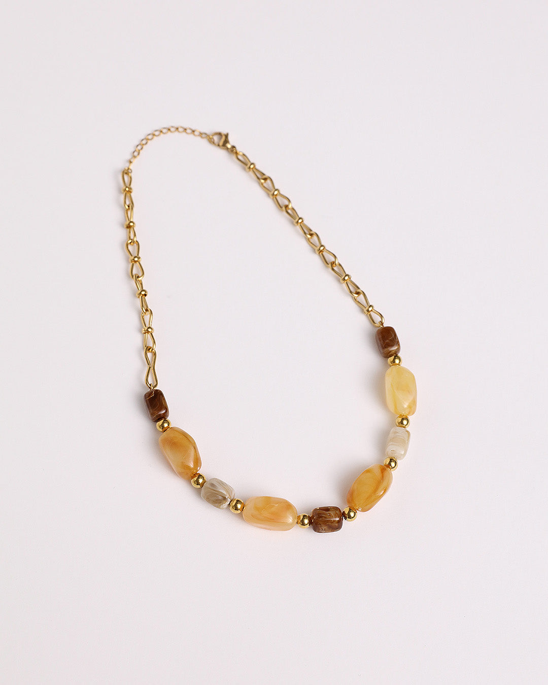 Oval Bead Necklace - Gold