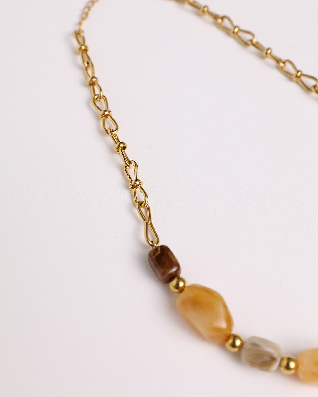 Oval Bead Necklace - Gold