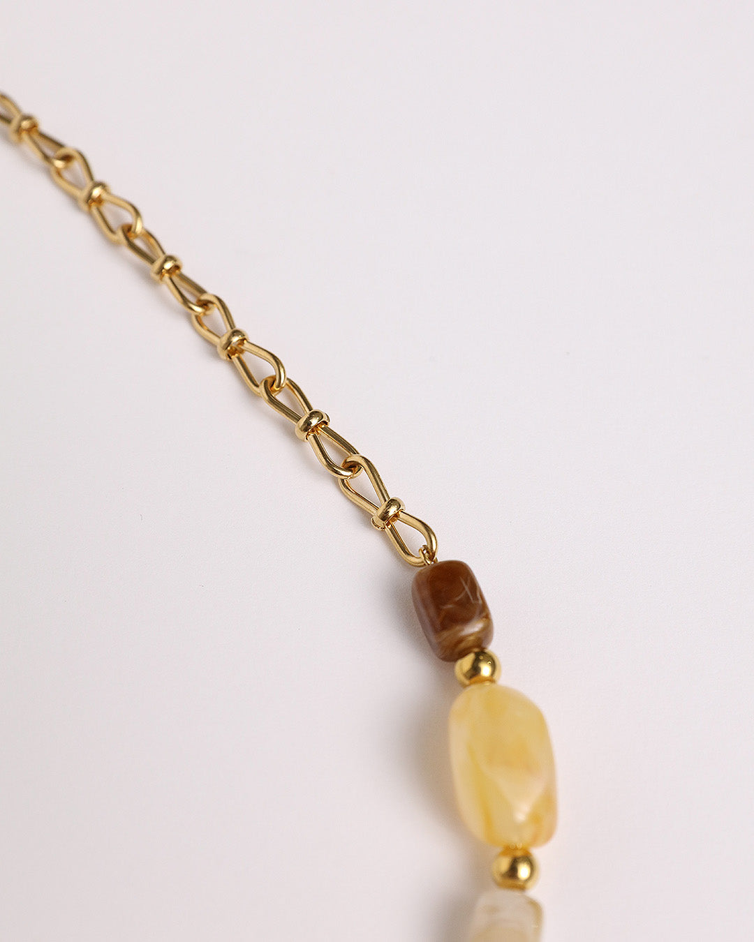 Oval Bead Necklace - Gold