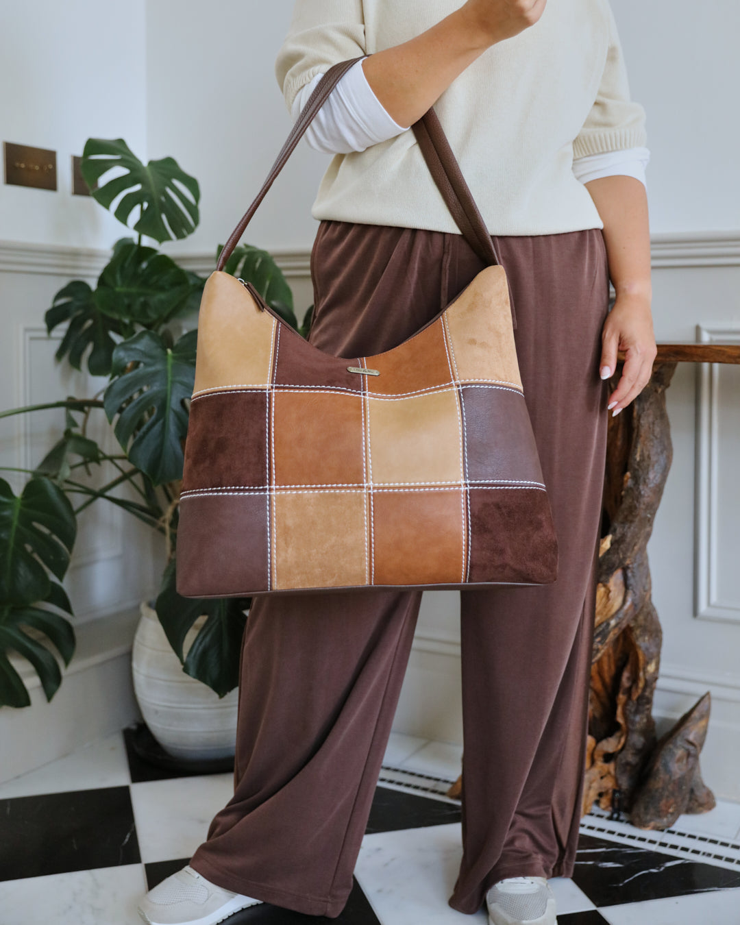Patti Patchwork Hobo - Tan