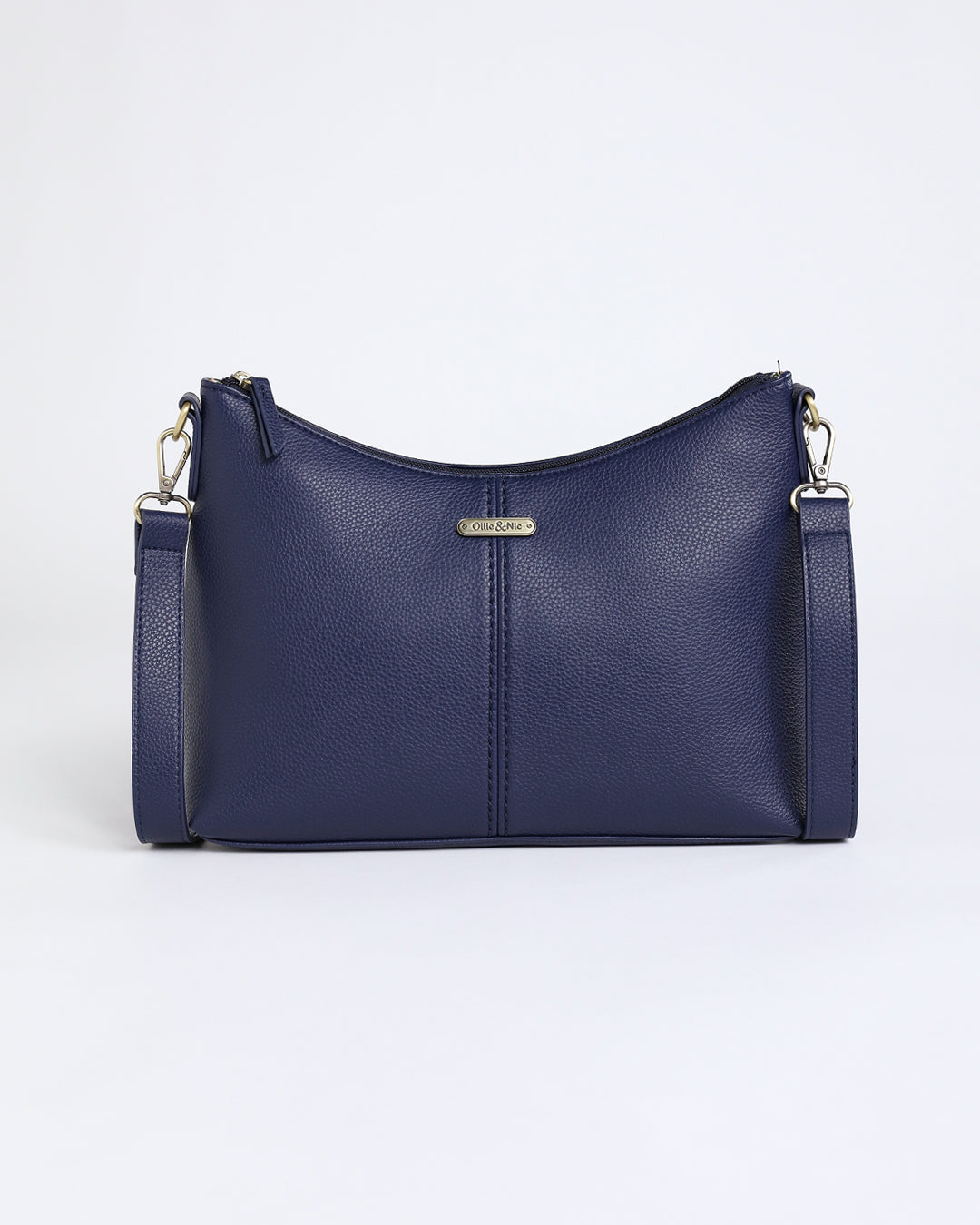 Sonya Curve Top Shoulder Bag - Navy