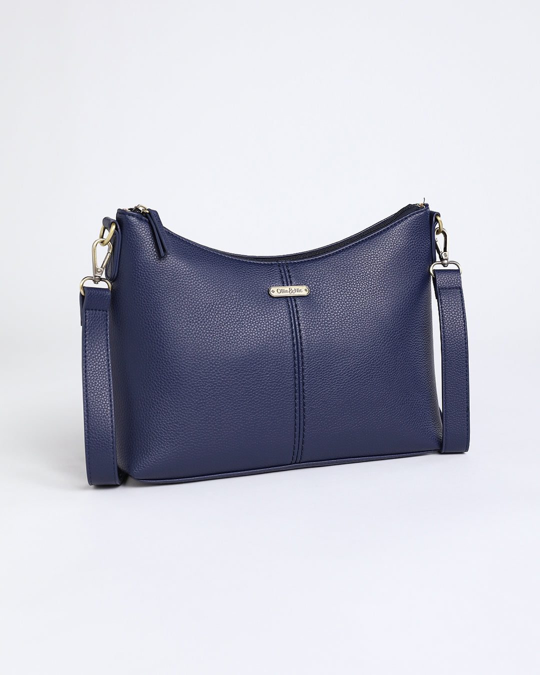 Sonya Curve Top Shoulder Bag - Navy