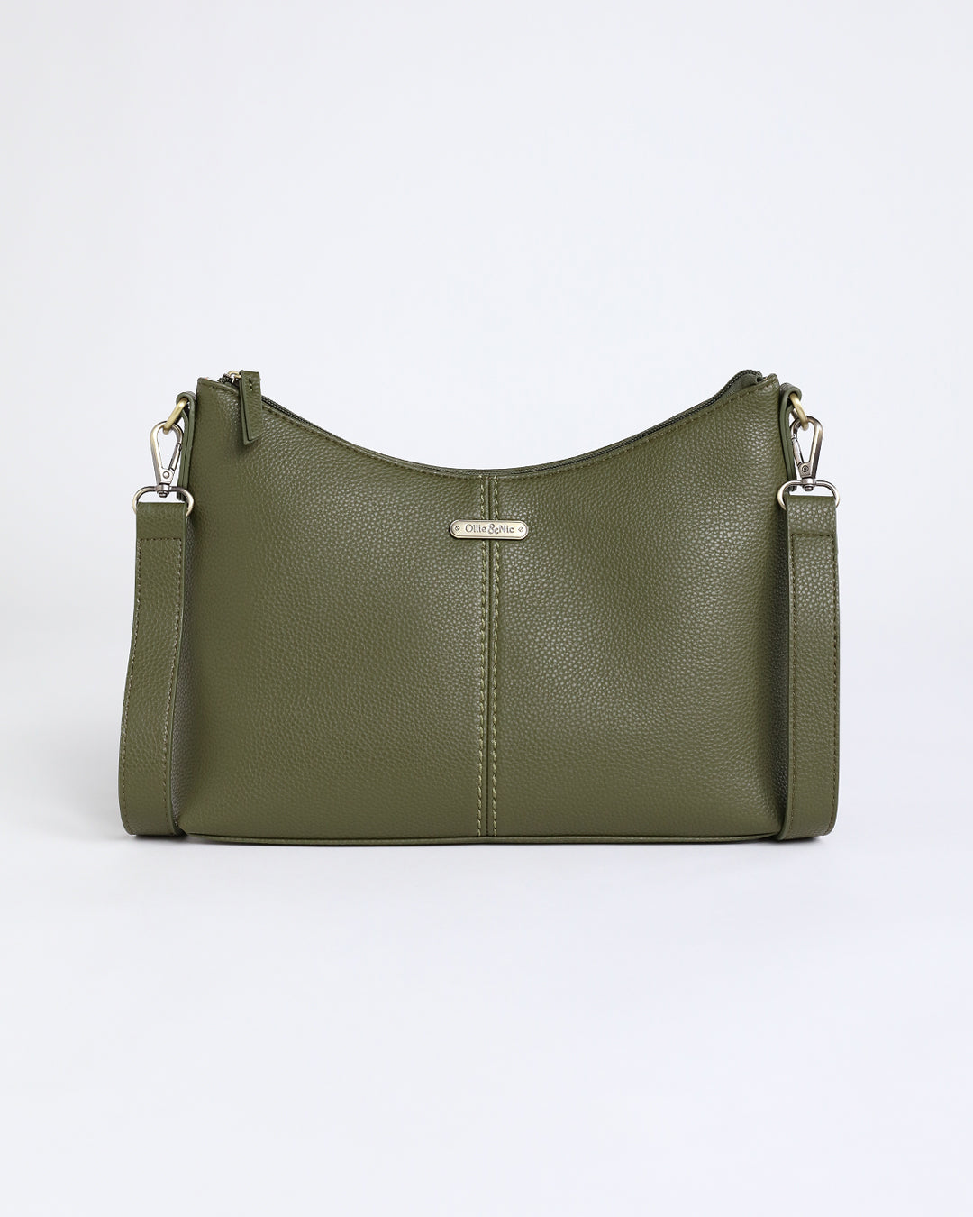 Sonya Curve Top Shoulder Bag - Olive