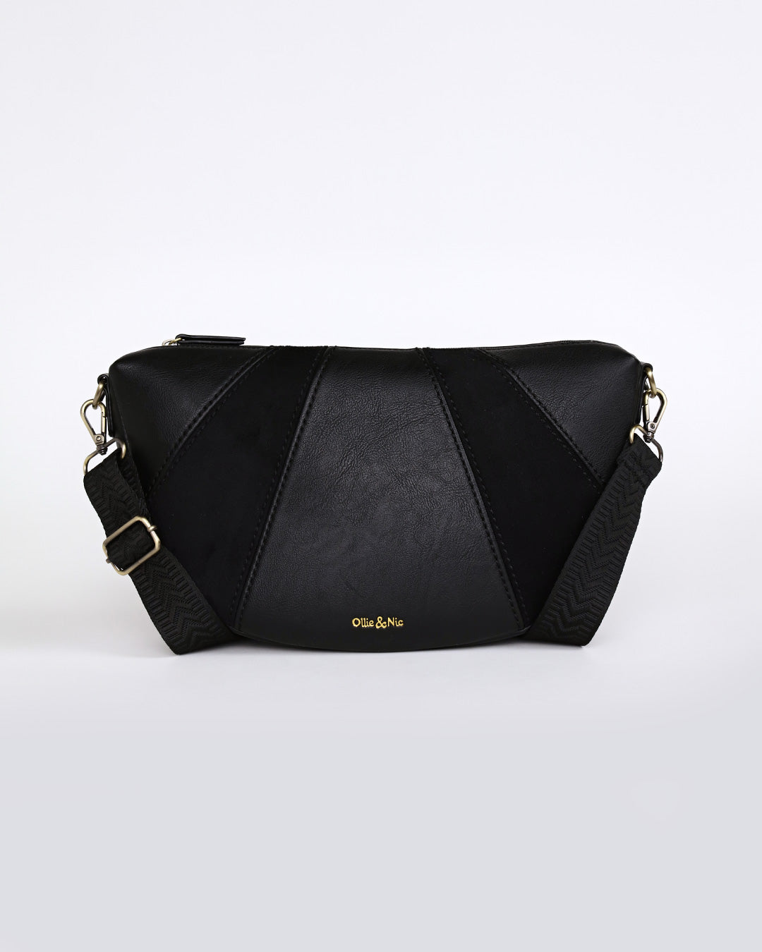 Sophia Curved Crossbody - Black