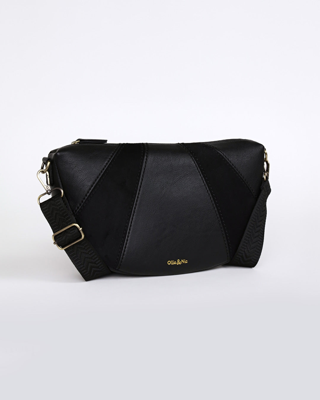 Sophia Curved Crossbody - Black