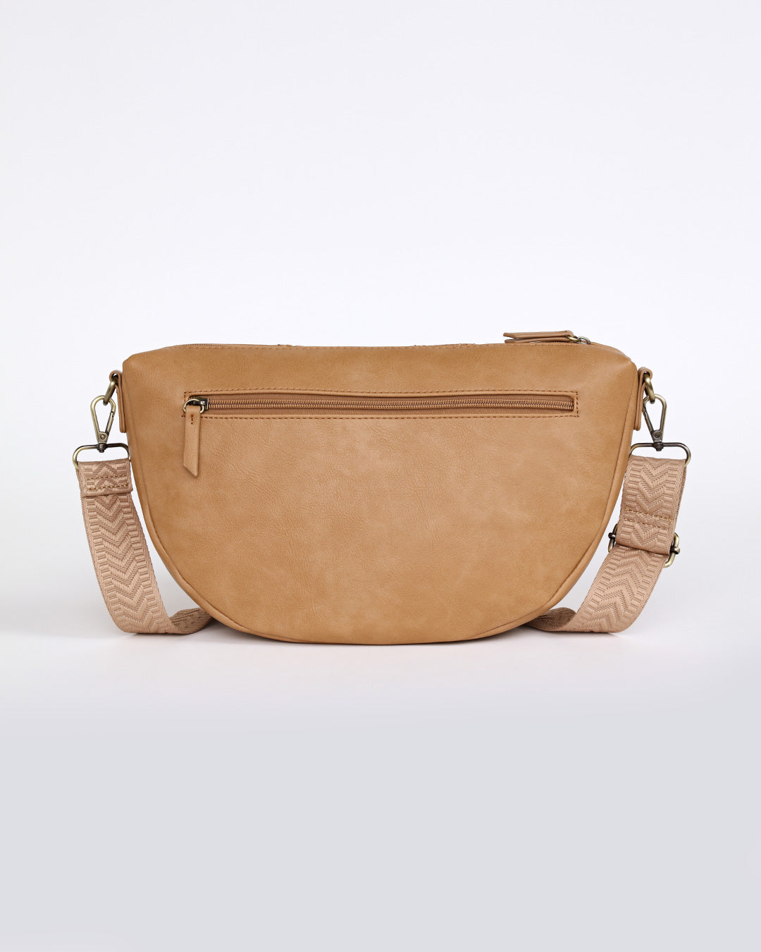 Sophia Curved Crossbody - Caramel