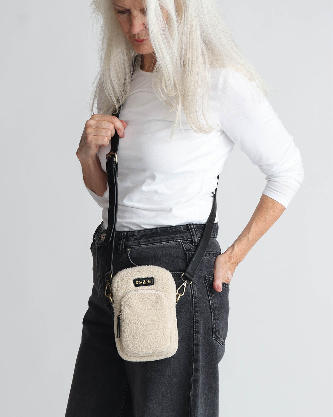 Teddy Phone Bag - Natural