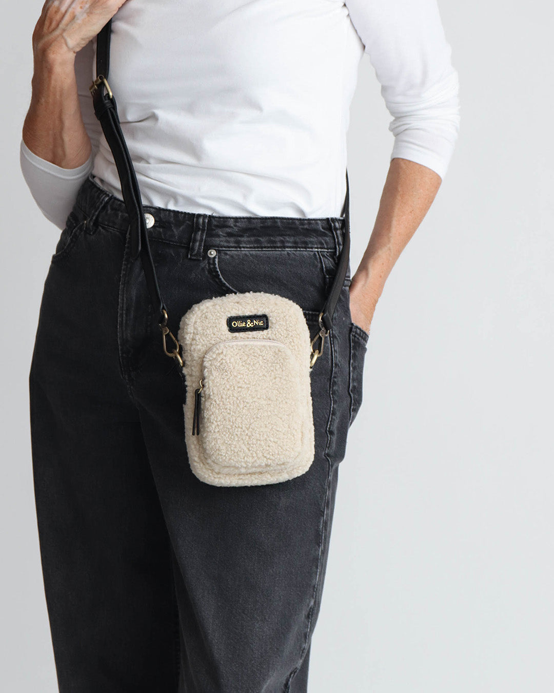 Teddy Phone Bag - Natural
