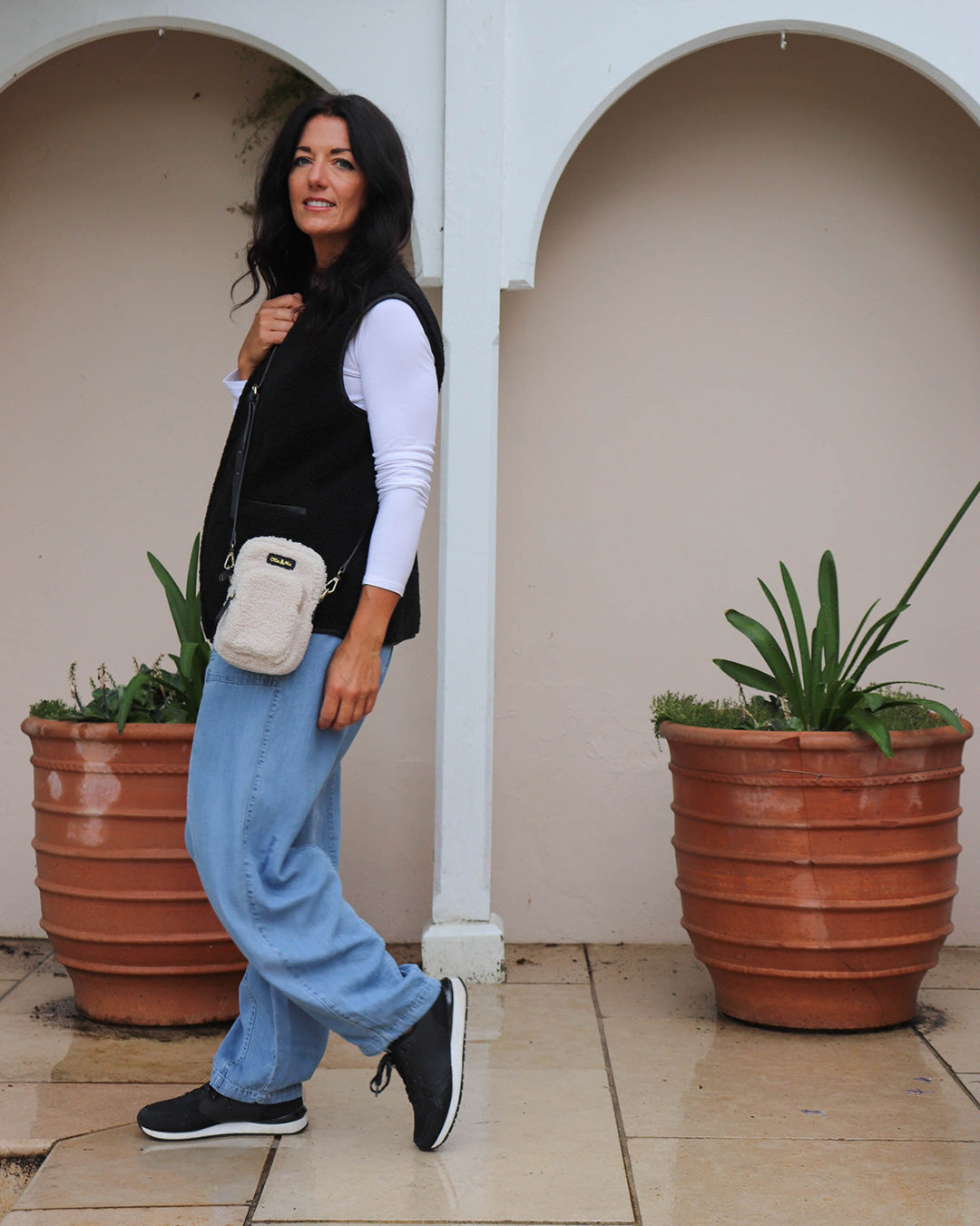 Teddy Phone Bag - Natural