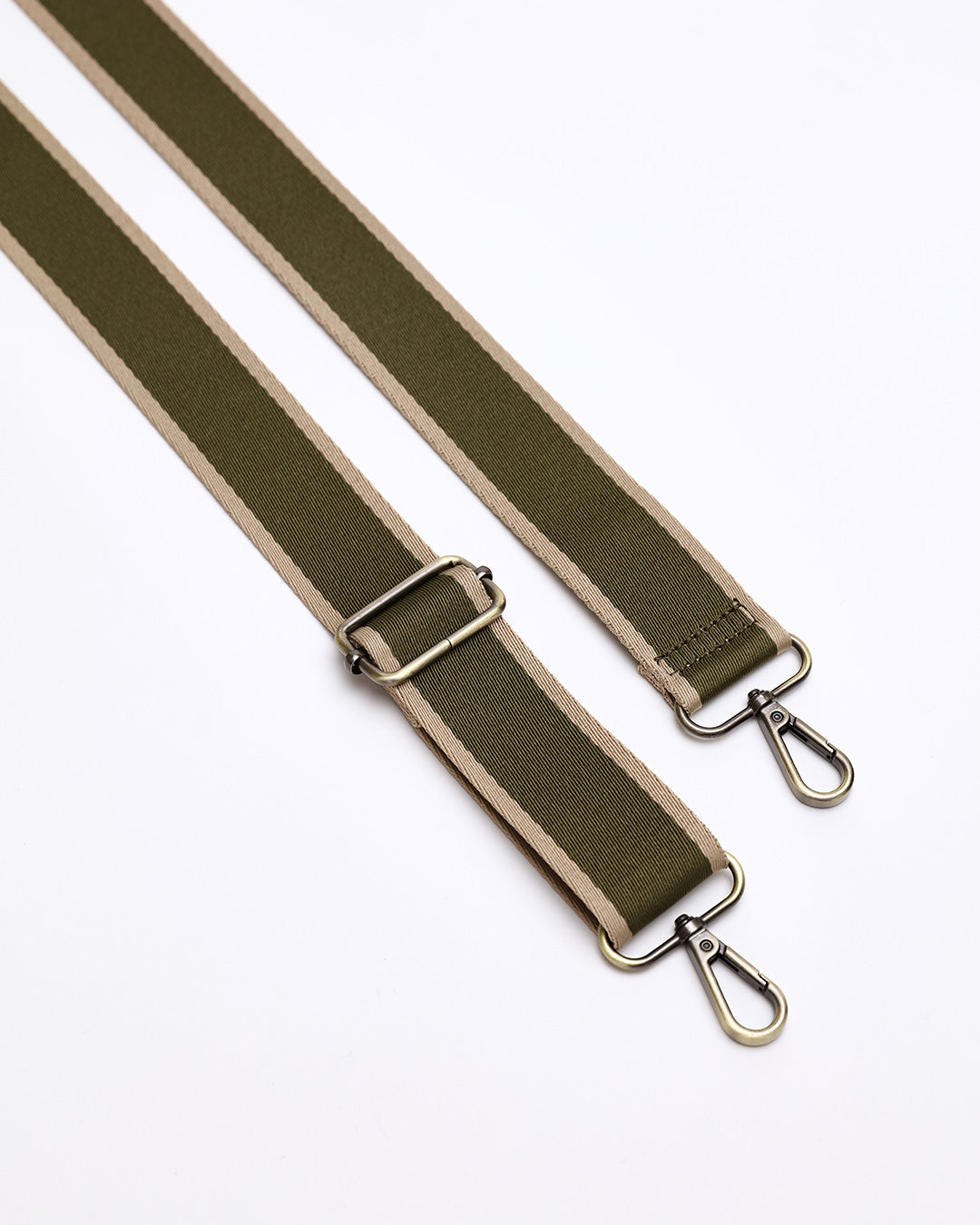 Wide Stripe Webbing Strap - Khaki