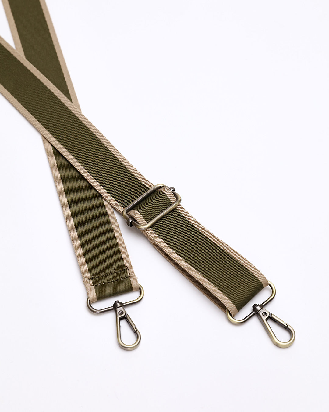 Wide Stripe Webbing Strap - Khaki